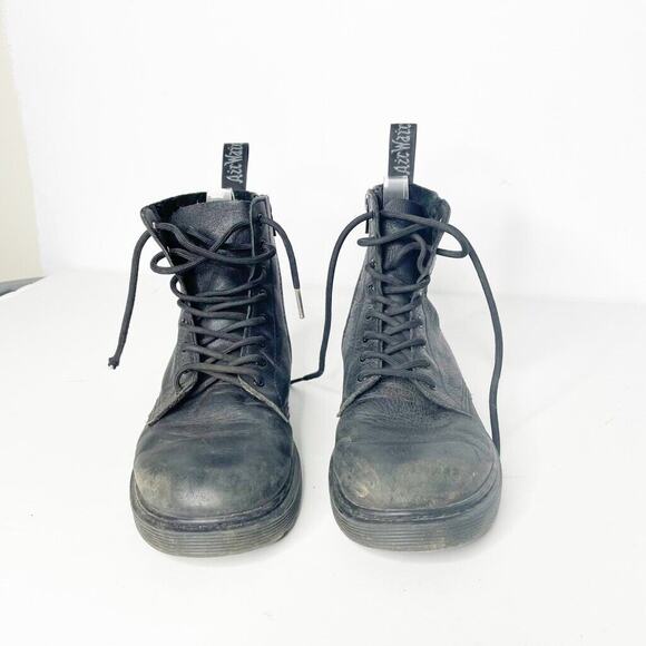 DR. MARTENS 1460 PASCAL LEATHER LACE UP BOOTS black virgina side zip WOMENS 5 - Picture 2 of 6